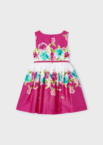 Mayoral Girls Age 4 Floral Printed Fit n Flare Pleated Dress