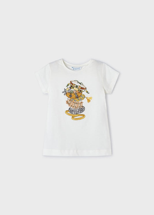 Mayoral Girls Age 4 Printed Cotton T Shirt