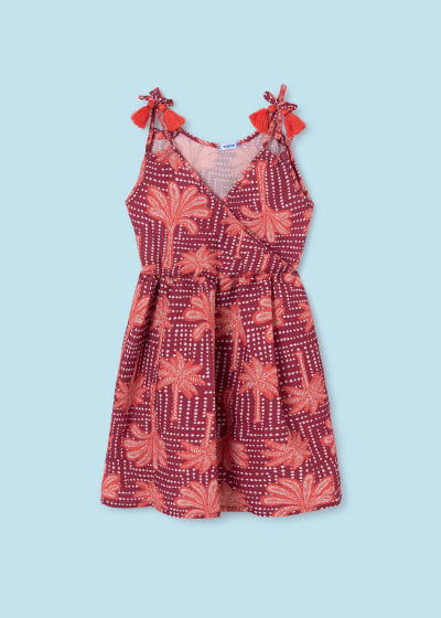 Mayoral Girls Age 8 Palms Wrap Dress 6951-33