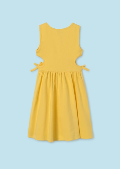 Mayoral Girls Age 8 Sunflower Key Hole Cotton Dress 6965-58