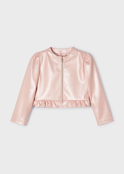 Mayoral Girls Age 4 Faux Leather Nude Pink Jacket