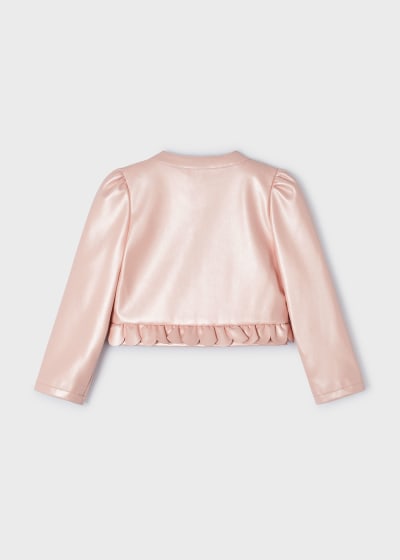 Mayoral Girls Age 4 Faux Leather Nude Pink Jacket