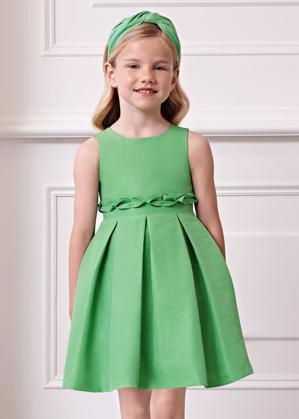 Abel & Lula Green  Dress with Matching Headband Age 4