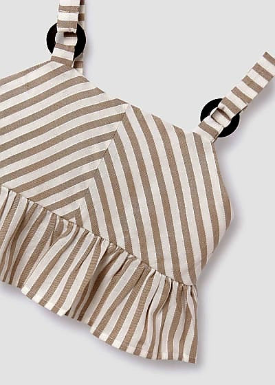 Mayoral Girls Age 8 Striped Shorts & Top Set