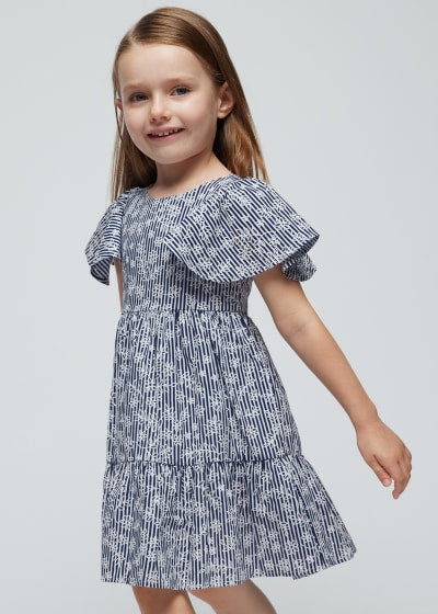 Mayoral Girls Age 4 Striped Poplin Dress 3940-23