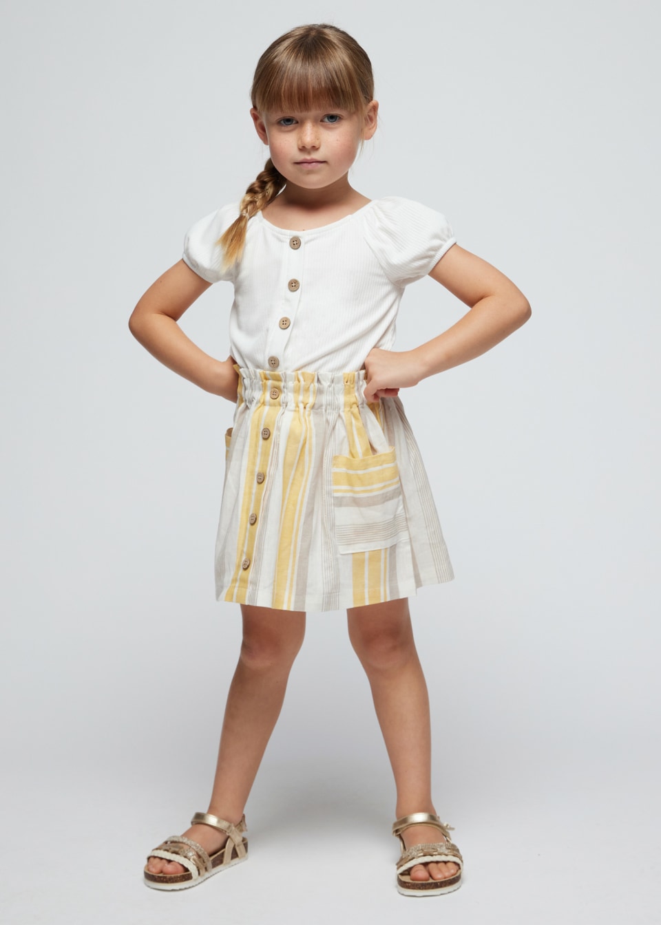 Mayoral Girls Age 4 Striped Skirt