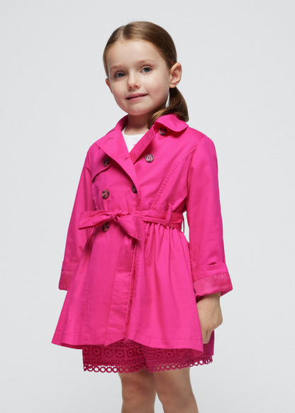 Mayoral Girls Age 4 Fuchsia Pink Trench Coat 3480-64