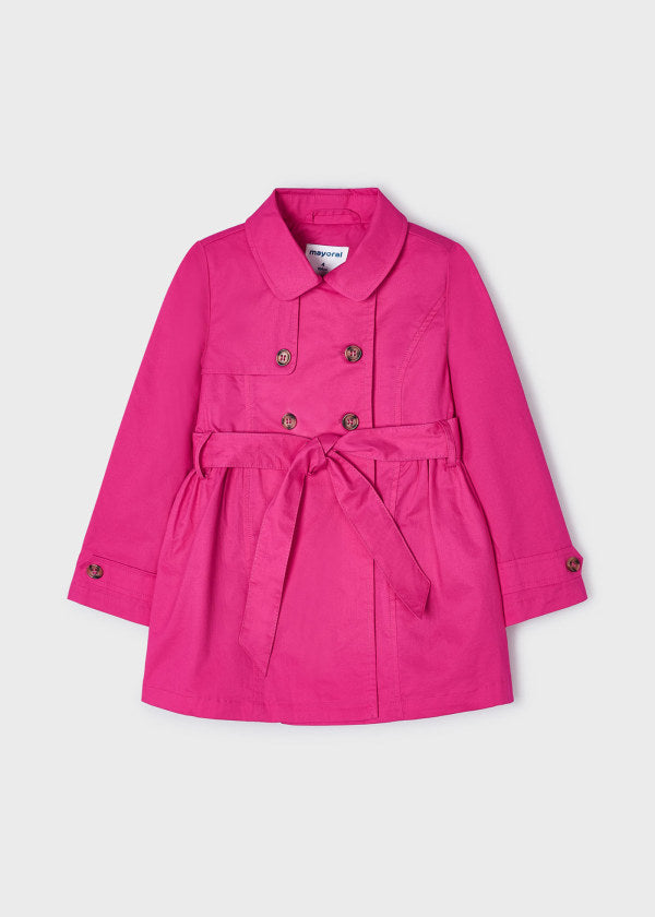 Mayoral Girls Age 4 Fuchsia Pink Trench Coat 3480-64