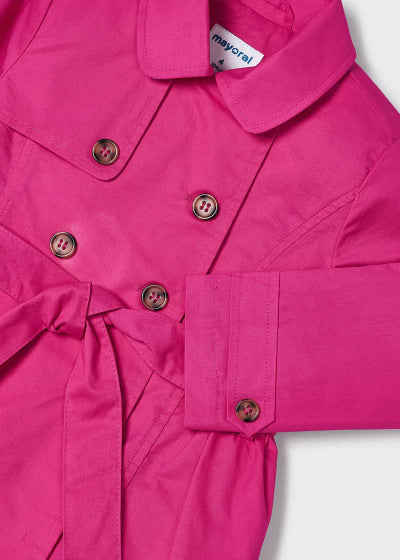 Mayoral Girls Age 4 Fuchsia Pink Trench Coat 3480-64