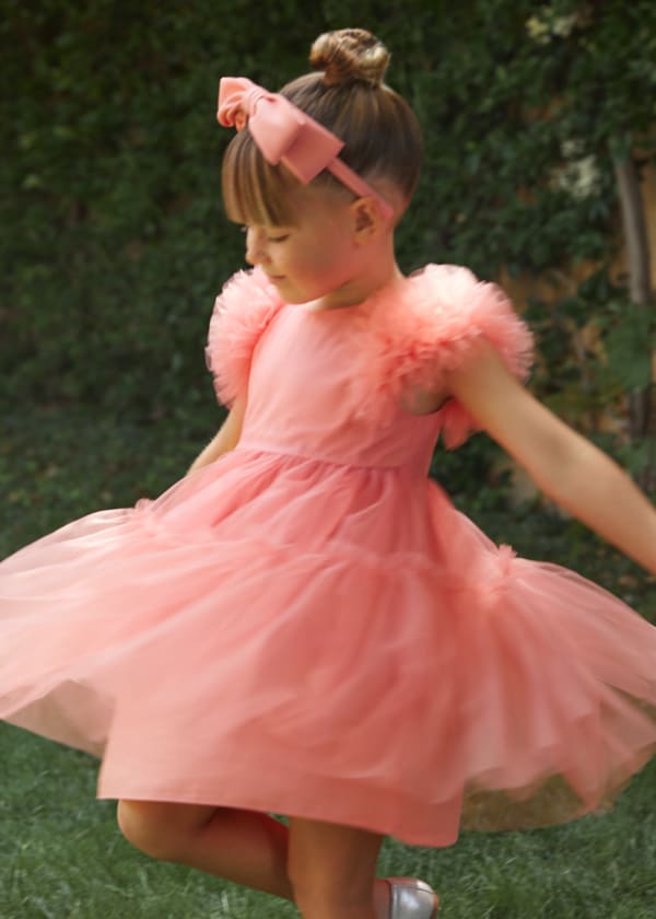 Abel & Lula Embroidered Tulle Dress, Complete Look Age 4