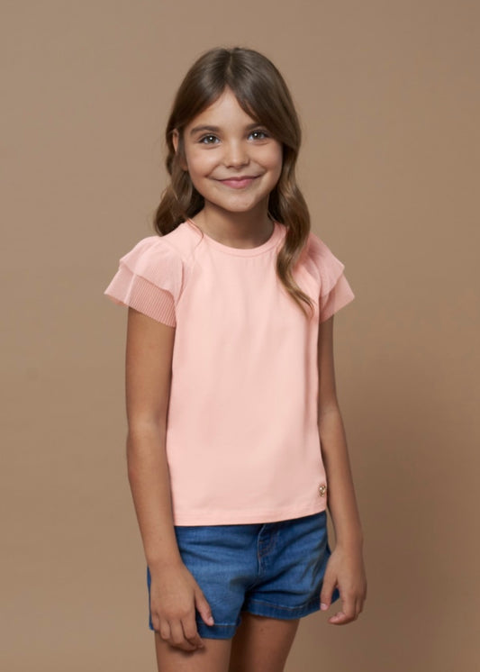 Mayoral Girls Age 8 Tulle Sleeved T-shirt