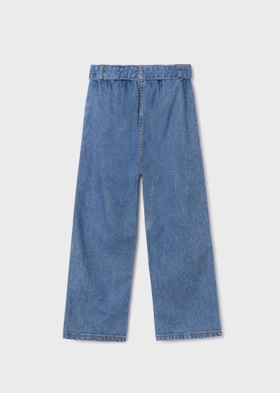 Mayoral Girls Age 8 Mid Blue Wide Leg Jeans 6522-26