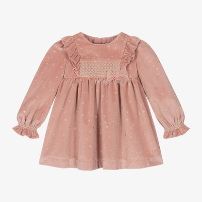 Mayoral 12 Month Girls Velour Glitter Stars Dress 2904 30