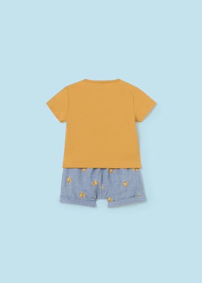 Mayoral Newborn Boys Embroidered Shorts and T Shirt Set 1208–64