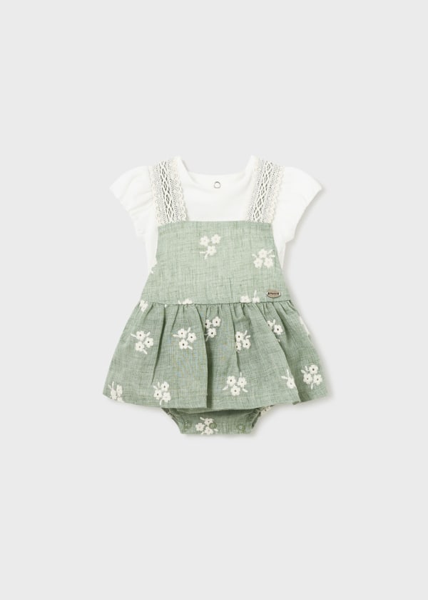 Mayoral Newborn Girls Pinafore Dress Set 1836-36