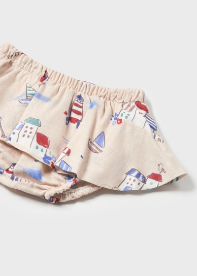 Mayoral Newborn Girls Nautical Print Cotton Skirt Set 1837-80