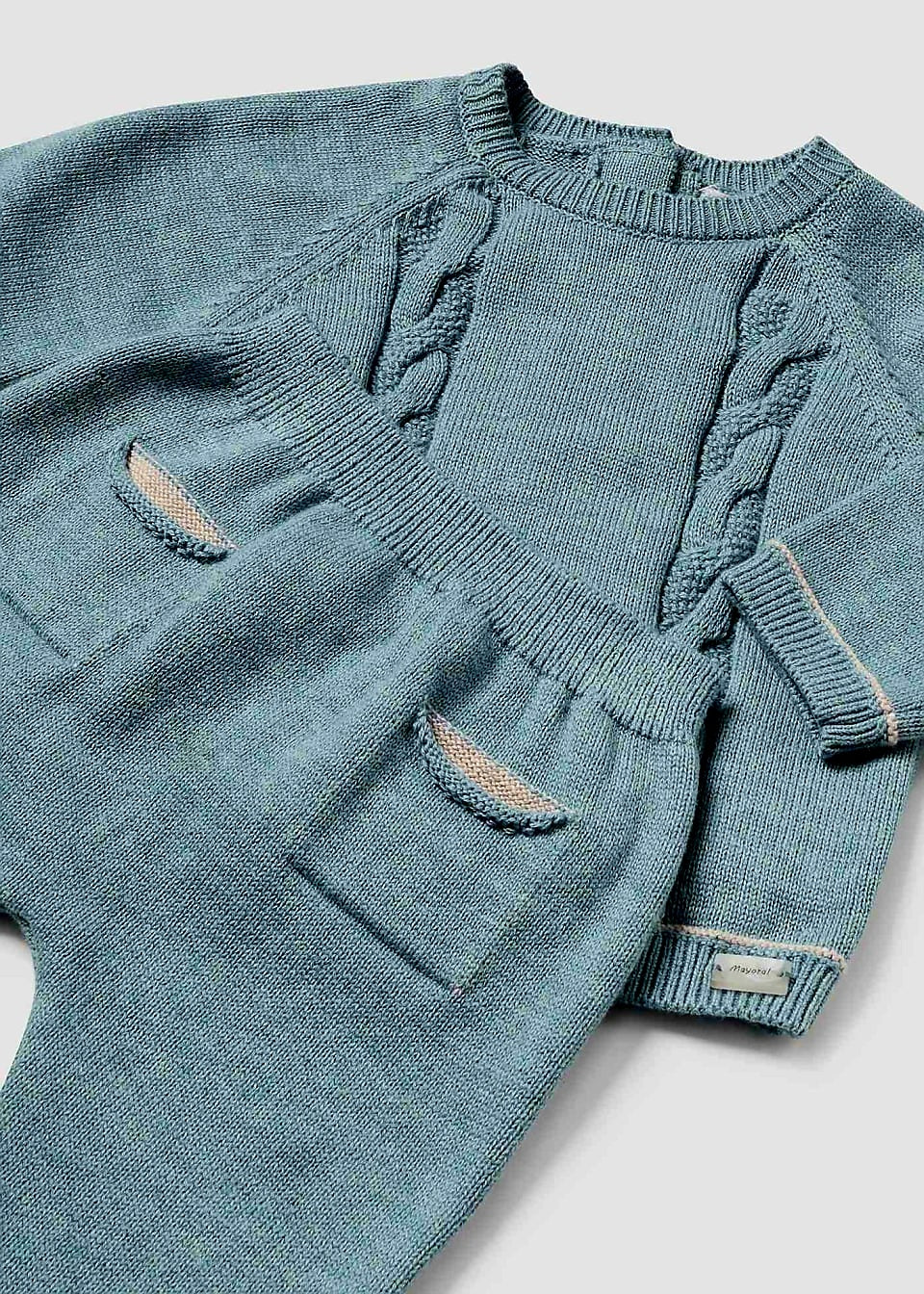 Newborn Boys Three-Piece Cable Knit Set