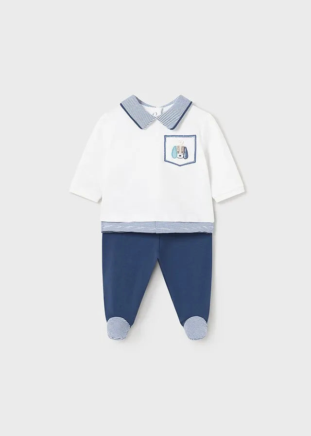 Mayoral Newborn Boys  Embroidered Two-piece Outfit