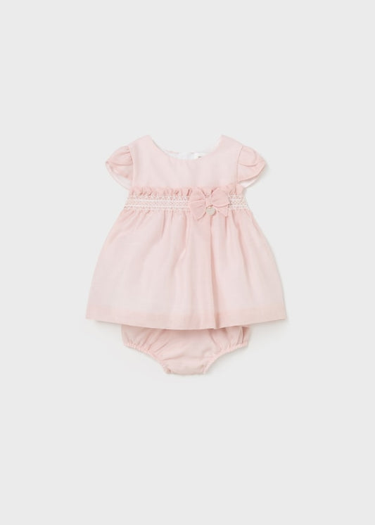 Mayoral Newborn Girls Chiffon Dress with Nappy Cover 1822-88