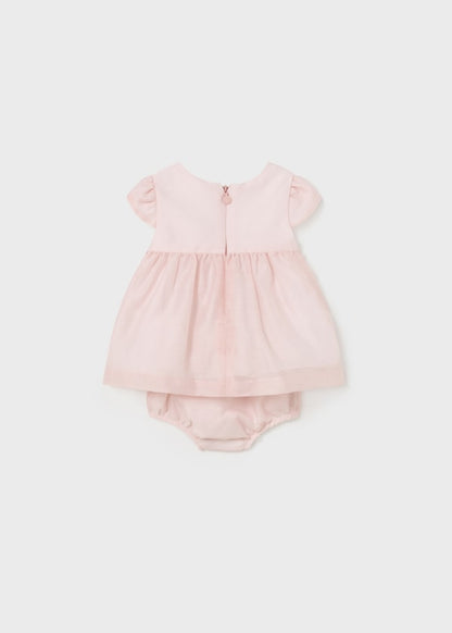 Mayoral Newborn Girls Chiffon Dress with Nappy Cover 1822-88