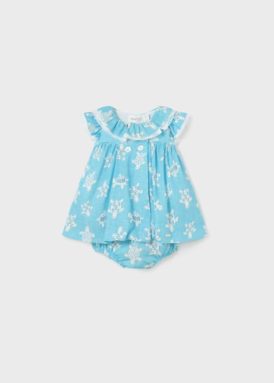 Mayoral Newborn Girls Printed  Dress with Pants 1830-65