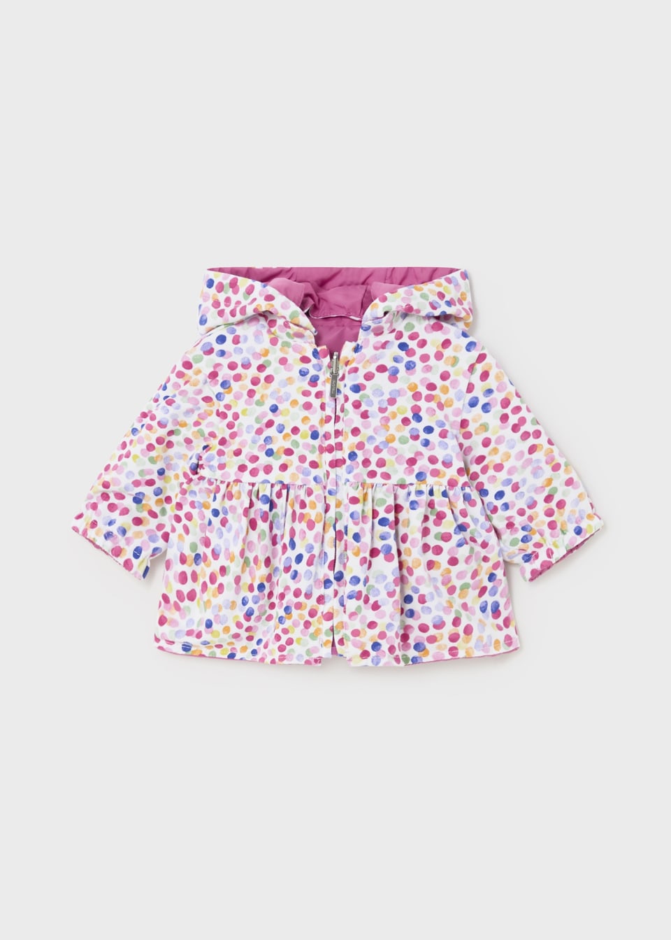 Newborn Girls (0-1 Month) Reversible Polka Dot Print Windbreaker 1429-25