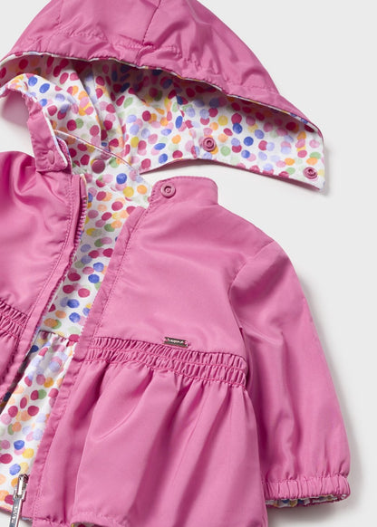 Newborn Girls (0-1 Month) Reversible Polka Dot Print Windbreaker 1429-25