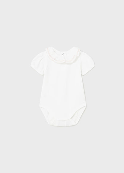 Mayoral Newborn Girls Ruffle Collar Bodysuit