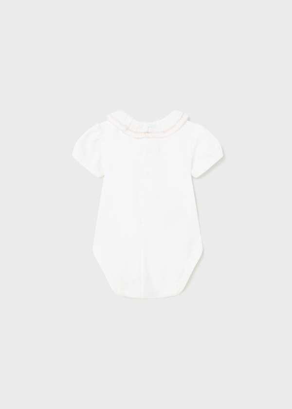 Mayoral Newborn Girls Ruffle Collar Bodysuit