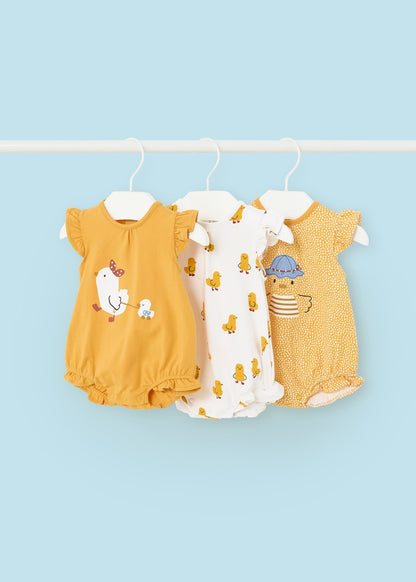 Mayoral Newborn Cotton Romper Triple-Pack 1713-93